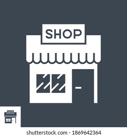 Store Related Vector Glyph Icon. Isolated on Black Background. Vector Illustration.