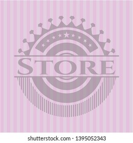 Store retro pink emblem. Vector Illustration. Detailed.