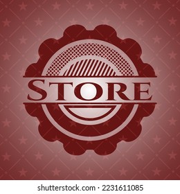 Store retro style red emblem. Vector Illustration. Detailed. 