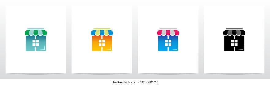 Store Roof On Letter Logo Design H
