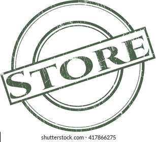 Store rubber stamp with grunge texture
