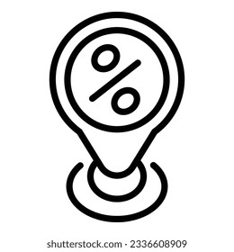 Store sale location icon outline vector. Shop map. Gps mall