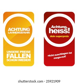 Store sale vector labels in German language