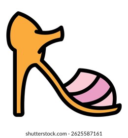 Store sandals icon. Outline store sandals vector icon color flat isolated