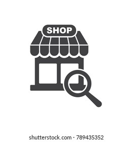 store search icon. Shopping elements. Premium quality graphic design icon. Simple icon for websites, web design, mobile, info graphics on white background
