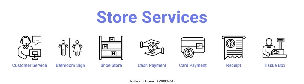 - Icono de servicios de la tienda Anuncio y colección