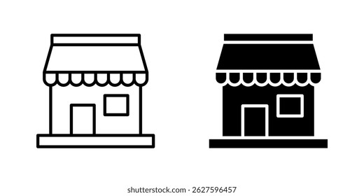 store set icon, line design Symbol isolated white background. vector illustration. color editable.