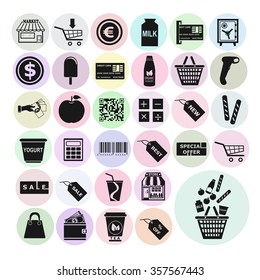 Store set vector icons