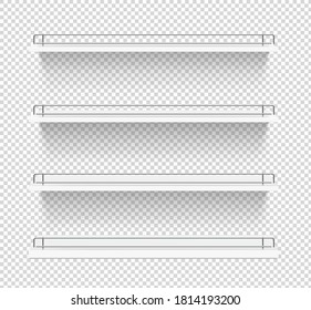 Almacenar estante para presentaciones en un fondo transparente. Ilustración vectorial. Se puede usar para la plantilla su diseño, promoción, publicidad. EPS10.	