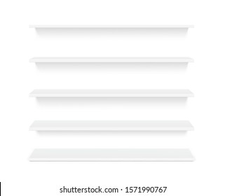 Store shelf for presentations on a white background. Vector illustration. Can be use for template your design, promotion, advertising. EPS10. 