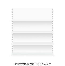 Store shelf for presentations on a white background. Vector illustration. Can be use for template your design, promotion, advertising. EPS10. 