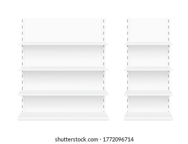 Store shelf for presentations on a white background. Vector illustration. Can be use for template your design, promotion, advertising. EPS10.	