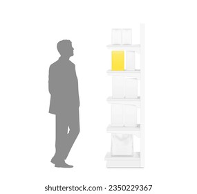 Store shelf for presentations on a white background. Vector illustration. Can be use for template your design, promotion, advertising. EPS10.	