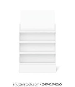 Store shelf for presentations on a white background. Vector illustration. Can be use for template your design, promotion, advertising. EPS10.	