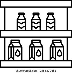 Store Shelf Vector Line Icon Design