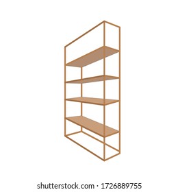 Almacenar estantes. Concepto comercial y de consumo.Diseño interior. Ilustración vectorial de acciones