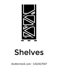 Store shelves solid icon design 