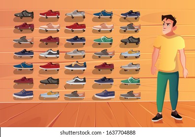 store shoes men 2d illustration