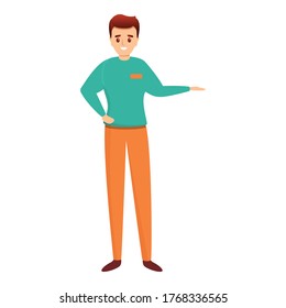Store shop assistant icon. Cartoon of store shop assistant vector icon for web design isolated on white background