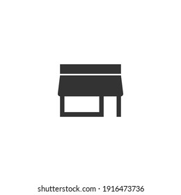 Store shop black icon for web design. Vector isolated illustration