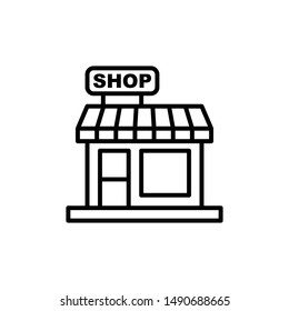 Store Shop Building Icon Outline