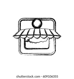 Store shop building icon vector illustration graphic design