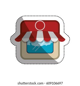 Store shop building icon vector illustration graphic design