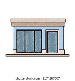 Store shop building scribble