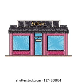 Store shop building scribble