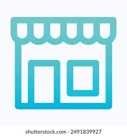 Tienda, Tienda Y Construcción Icono De Vector, Icono De Vector De Degradado Lineal Aislado.