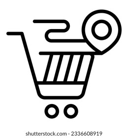 Store shop cart icon outline vector. Pin point. Online market