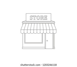 Store or shop icon. Store or Shop Building vector web icon isolated on white background, EPS 10, top view
