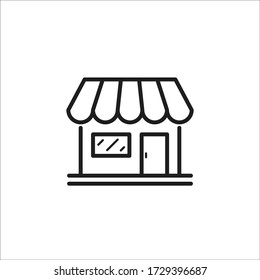 Store shop icon flat line vector illustration in isolated on white background.