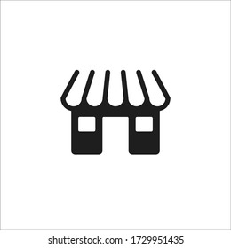 Store shop icon flat line vector illustration in isolated on white background.