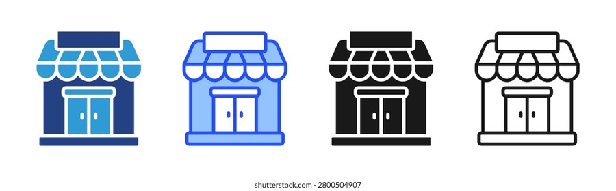 Store Shop icon set multiple style collection