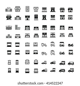 Store and shop icons 64 item