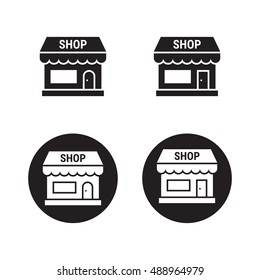 store, shop icons set