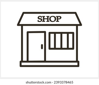 Icono de línea de tienda aislado Ilustración de material vector EPS 10