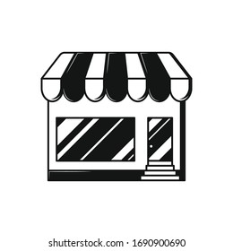 Store, shop line on white back. Icon.