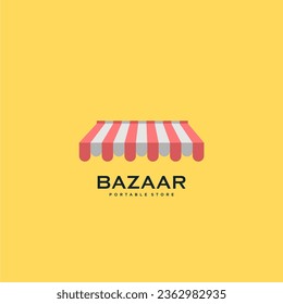 store shop logo with roof stall stand minimal icon flat design template