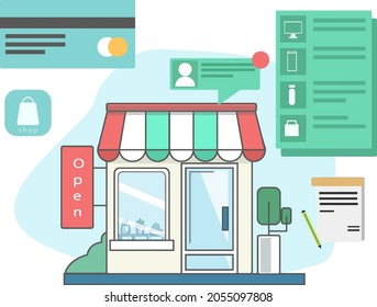 Store shop office  icon vector