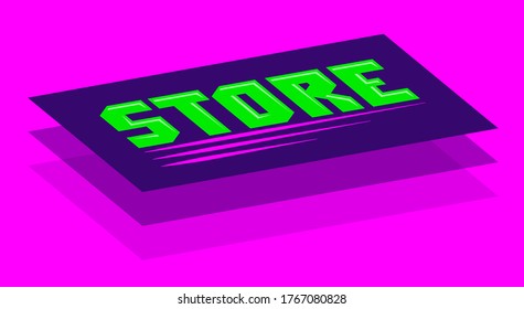 Store Shop Sign vector illustration in perspective.