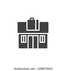 Store and shopping bag vector icon. filled flat sign for mobile concept and web design. Shop building simple solid icon. Symbol, logo illustration. Pixel perfect vector graphics