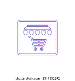 Store with shopping cart icon - vector