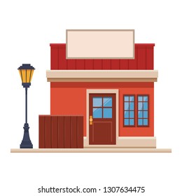 store shopping front cartoon