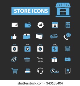 store, shopping, retail, sales  icons, signs vector concept set for infographics, mobile, website, application
