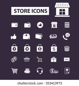 store, shopping, retail, sales  icons, signs vector concept set for infographics, mobile, website, application
