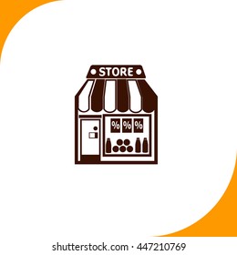 Store sign. Brown icon on white background