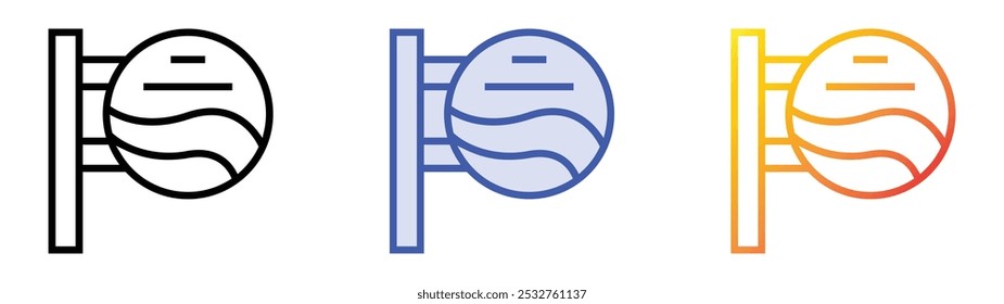 store sign icon. Linear, Blue Fill and Gradient Style Design Isolated On White Background