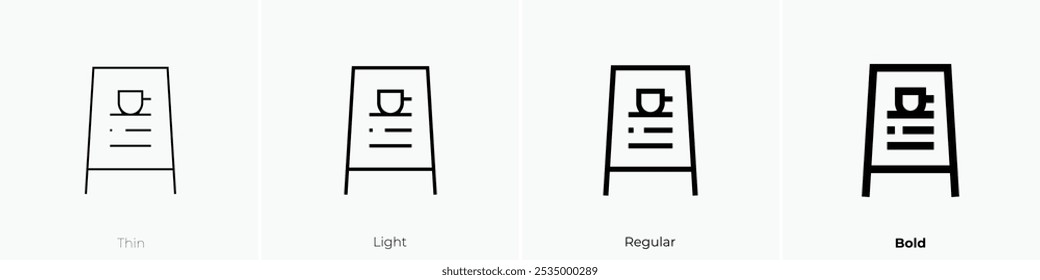 store sign icon. Thin, Light Regular And Bold style design isolated on white background
